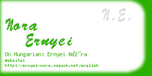 nora ernyei business card